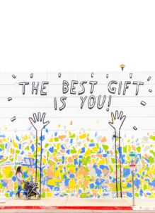 Wall art saying "The best gift is you"