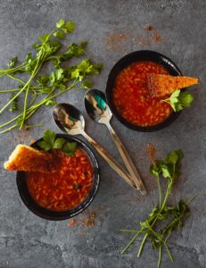 Soup in bowls