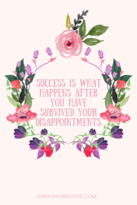 Pin for dealing with disappointments