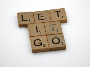 Let it go spelled out in scrabble tiles
