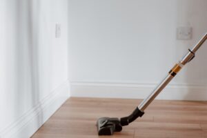 vacuuming wood floor two-minute rule