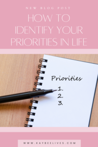 Pin- How to identify your priorities in life