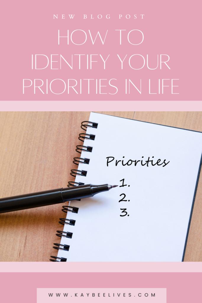 Pin- How to identify your priorities in life