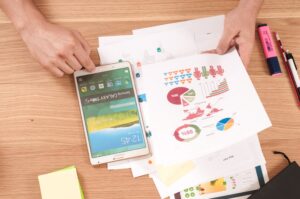 budget and calculator on table