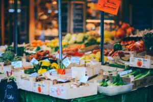 Farmers market fresh vegetables for meal planning