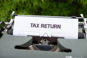 typewriter typing tax return