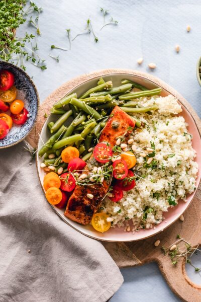 healthy dinner on table
