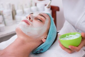 facial treatment at a spa