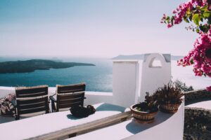 Greek isle view of water