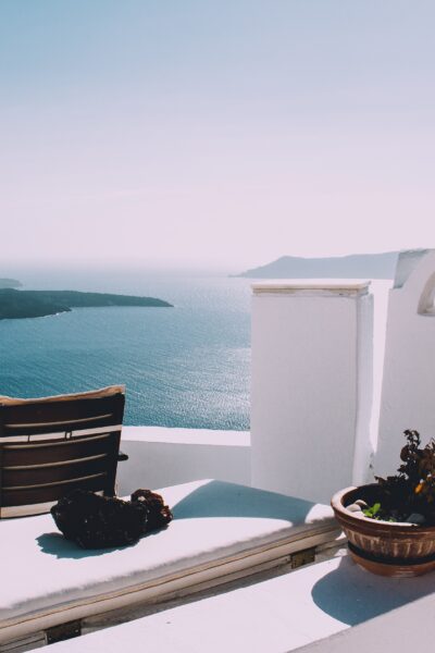 Greek isle view of water