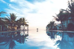 infiniti pool view in the tropics